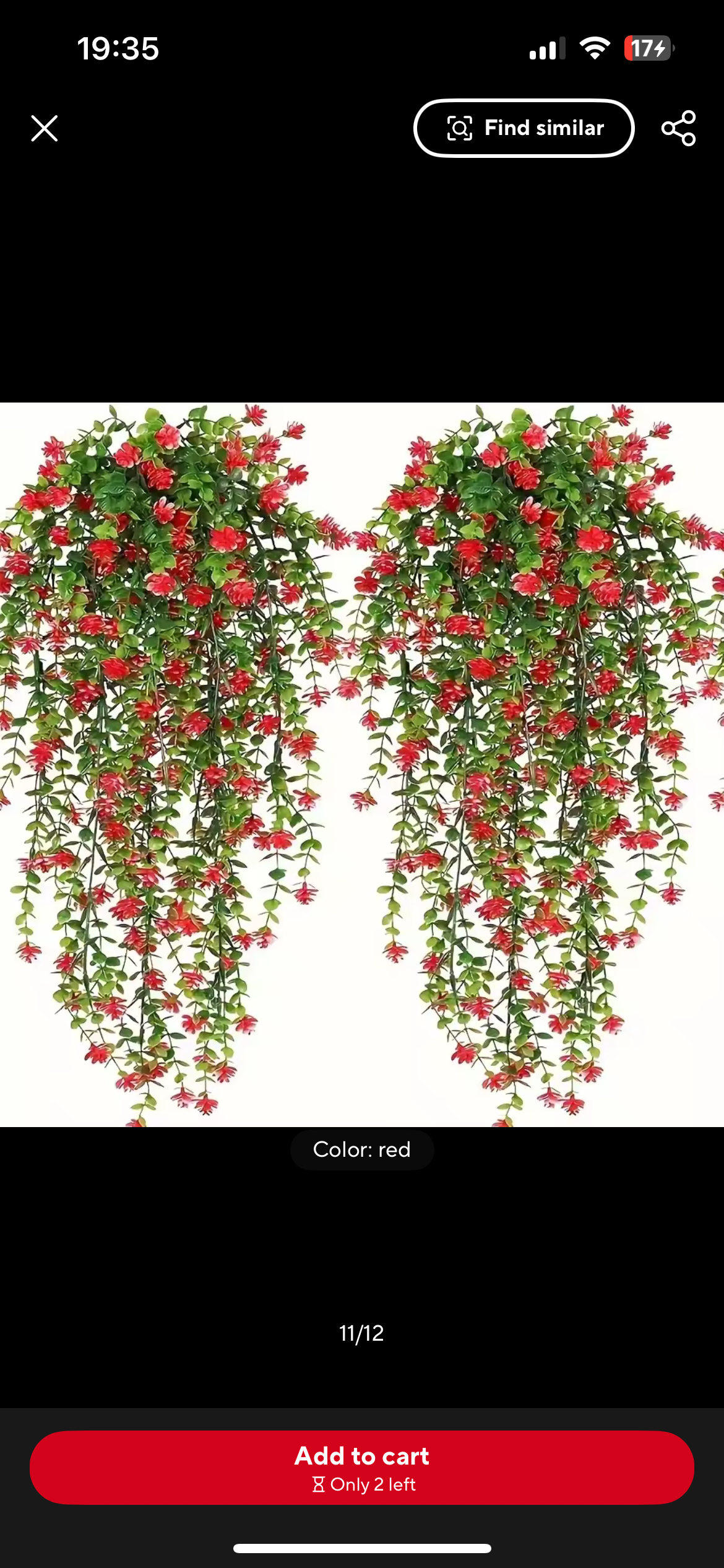 3pcs Artificial Hanging Plants Fake Hanging Plant Vine Plastic Great for Vivariums Purple or red  Flowers