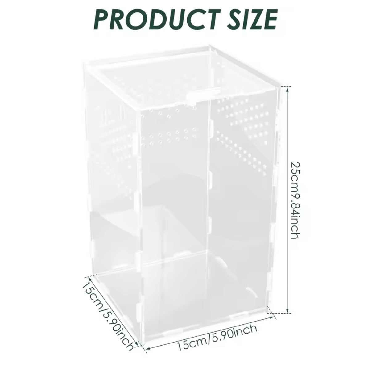 Reptiles Terrarium Enclosure Acrylic Reptile Habitat Terrarium Breeding Box Transparent Spider ,mantis