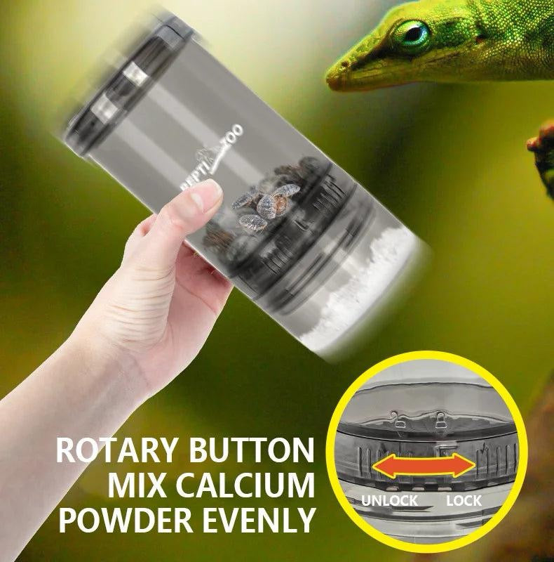 Cricket Convenient Feeding Boxes Transparent Calcium Powder Mixing Box Portable Feeder for Lizards and Amphibians