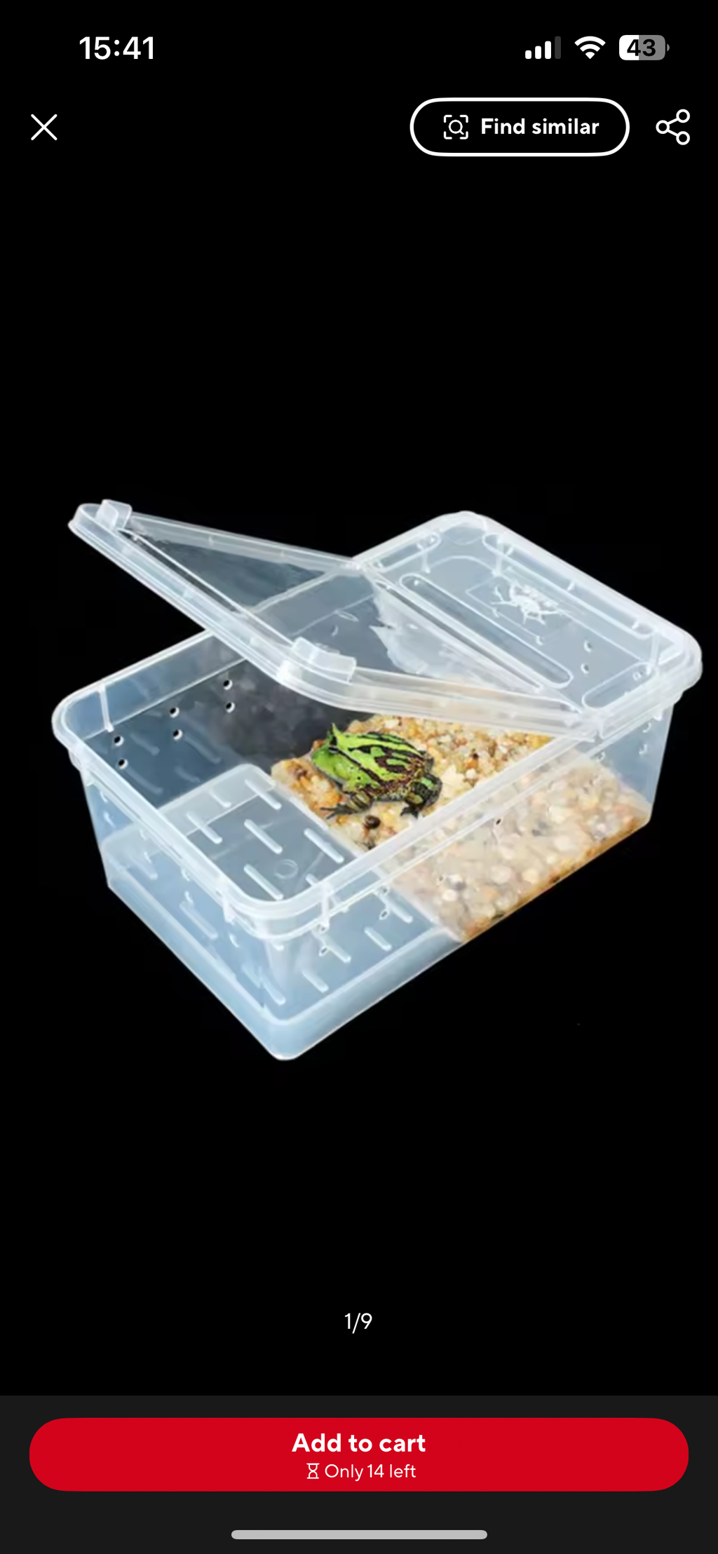 Hinged Lid Hatchling Tubs for Snakes Gecko or Inverts 26cm x 17.5cm x 12.5cm Free Postage Clear Plastic Container