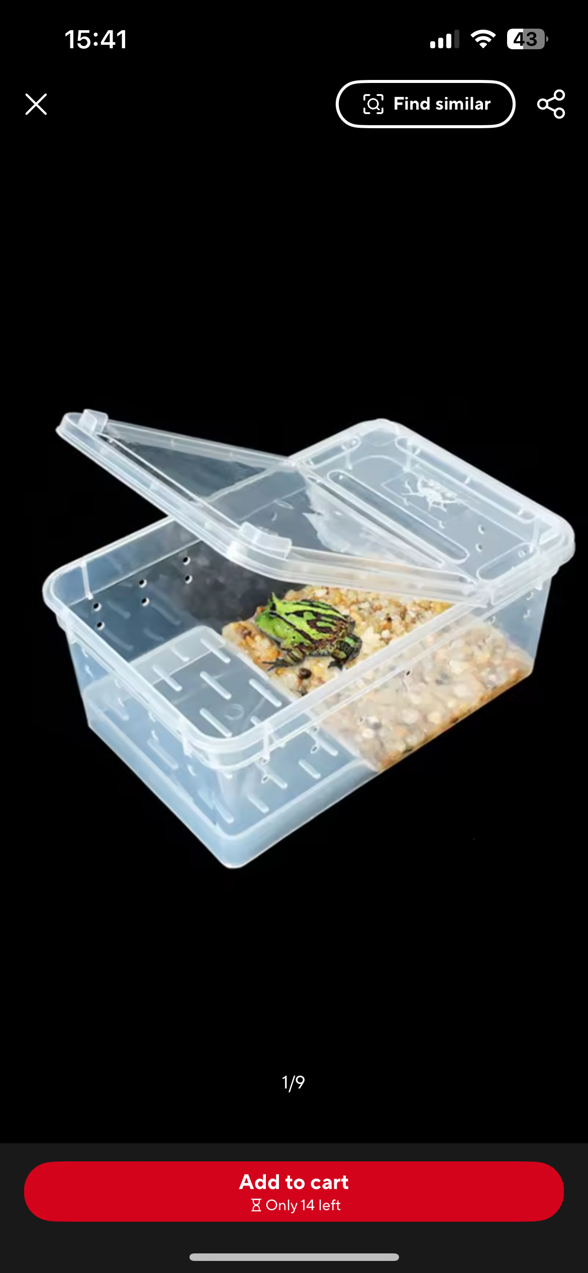 Hinged Lid Hatchling Tubs for Snakes Gecko or Inverts 26cm x 17.5cm x 12.5cm Free Postage Clear Plastic Container