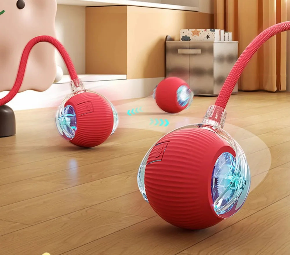 Fast Rolling Smart Cat Toy Ball Automatic Interactive fun with fake tail 🇬🇧