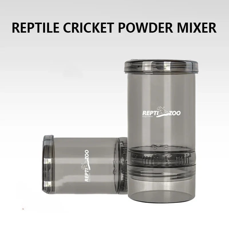 Cricket Convenient Feeding Boxes Transparent Calcium Powder Mixing Box Portable Feeder for Lizards and Amphibians