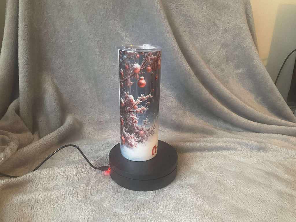 20oz festive leopard gecko Tumbler with metal straw and cleaning brush hot and cold tech shipping included