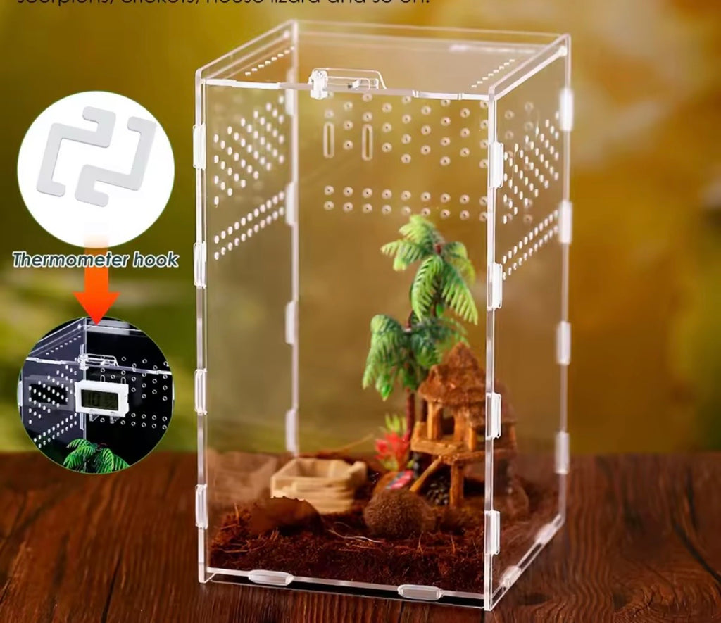 Reptiles Terrarium Enclosure Acrylic Reptile Habitat Terrarium Breeding Box Transparent Spider ,mantis