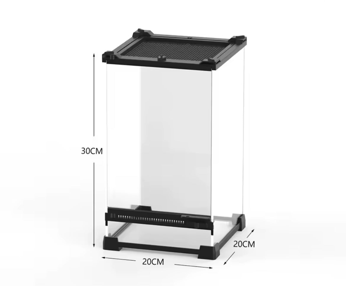 Reptile Glass Terrarium with Vents Anti-Escape Door for reptile  and invertebrates Vivarium free postage UK