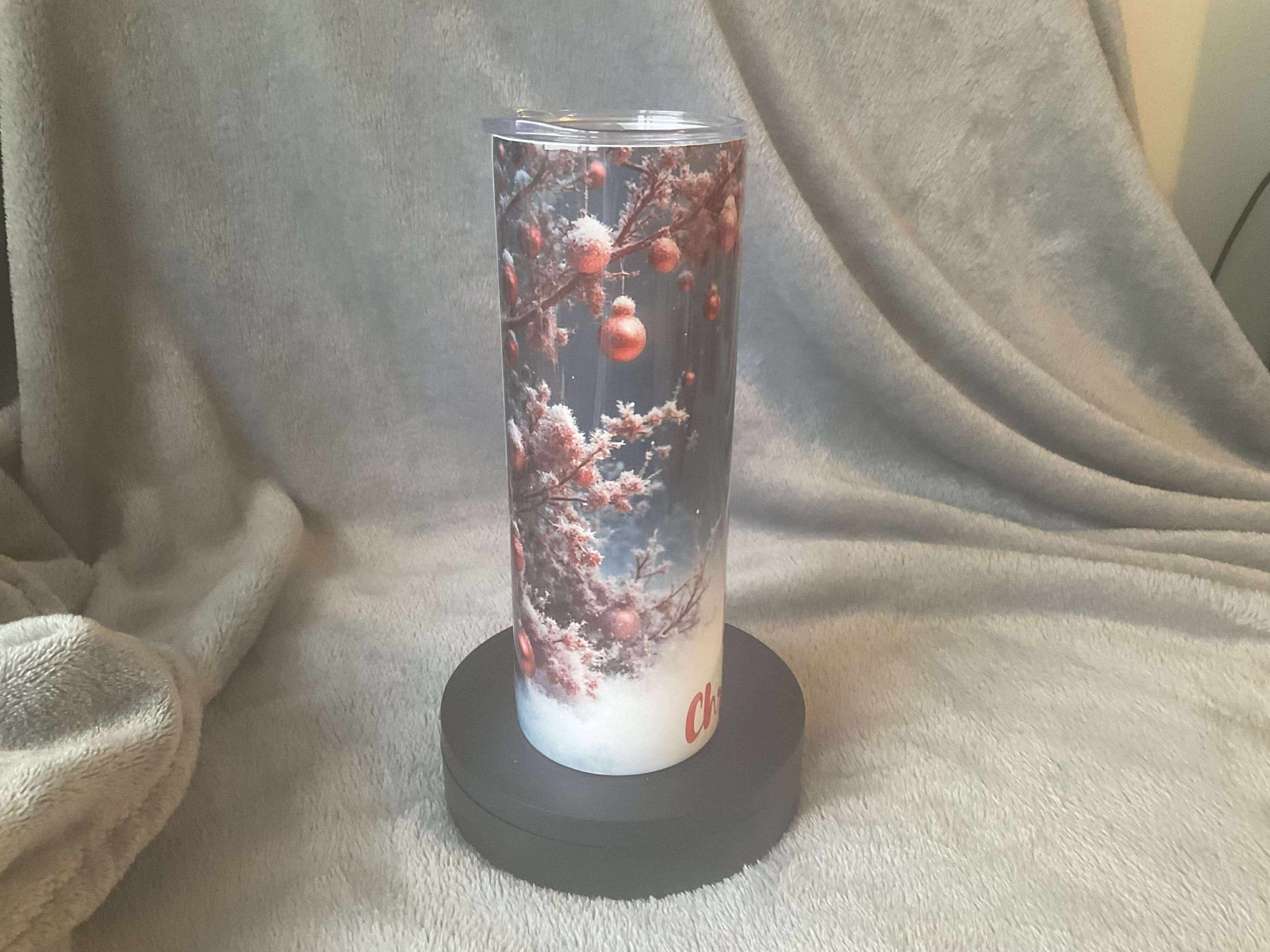 20oz festive leopard gecko Tumbler with metal straw and cleaning brush hot and cold tech shipping included