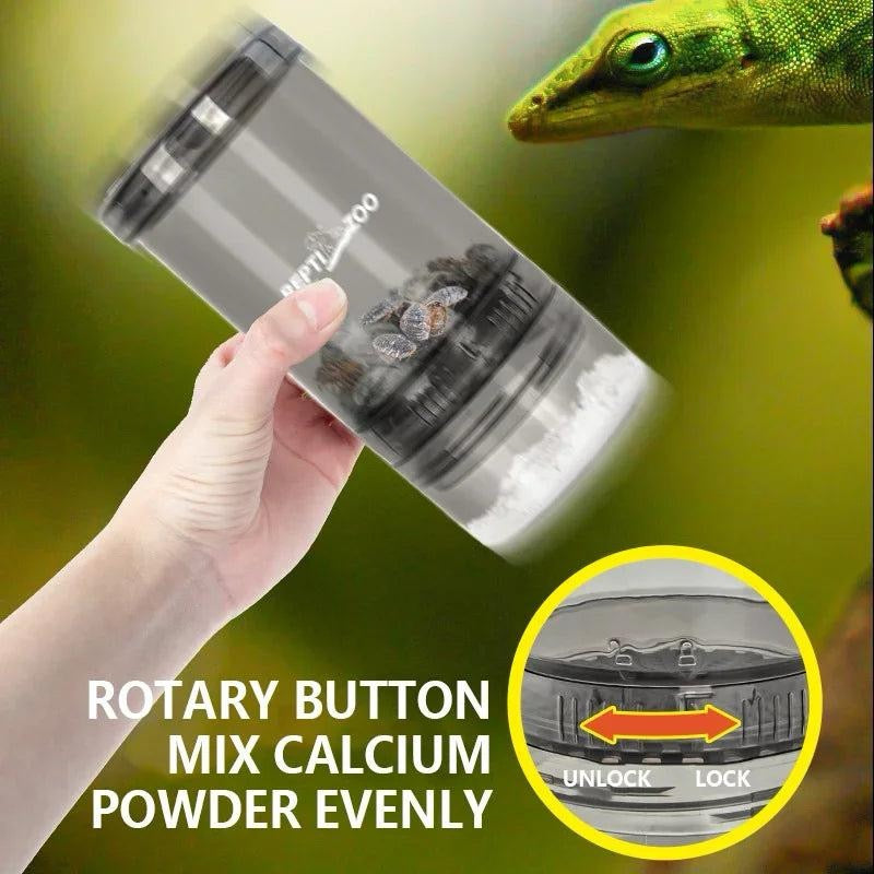 Cricket Convenient Feeding Boxes Transparent Calcium Powder Mixing Box Portable Feeder for Lizards and Amphibians