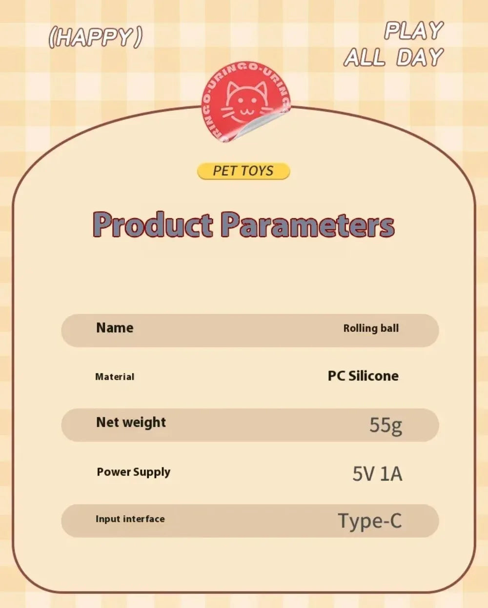 Fast Rolling Smart Cat Toy Ball Automatic Interactive fun with fake tail 🇬🇧