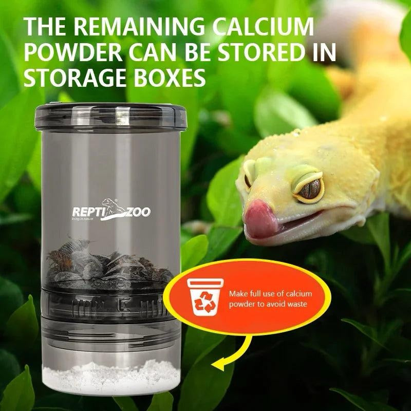 Cricket Convenient Feeding Boxes Transparent Calcium Powder Mixing Box Portable Feeder for Lizards and Amphibians