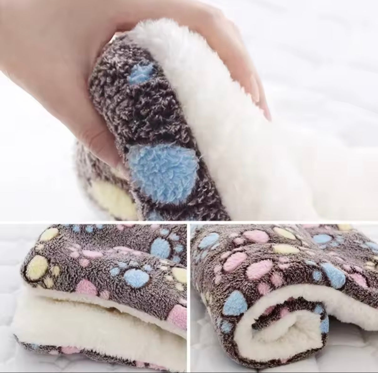 Pet Sleeping Mat Dog Bed Cat Bed Soft Hair Thickened Blanket Pad Fleece Home Washable Warm Bear Pattern Blanke